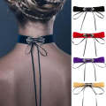 2 PCS European and American Fashion Street-snap Collar Hollow Alloy Velvet Choker Necklace, Rando...