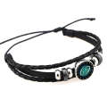 European and American Hand-knitted Beaded Retro DIY Bracelet Cancer Constellation Leather Punk Fa...