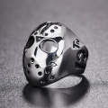 Europe and America Style Punk Gothic Rock Mask Skull Men Titanium Steel Ring, US Size: 8, Diamete...