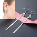 Women Fashion S925 Sterling Silver Ear Hook Long Scallop Tassel Earring