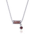 Women Fashion S925 Sterling Silver Small Waist Pendant Necklace (Orange)