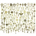Mixed Set Of Vintage Skeleton Keys In Antique Bronze Of Different Size As Ornamental Decorations ...