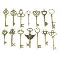 Mixed Set Of Vintage Skeleton Keys In Antique Bronze Of Different Size As Ornamental Decorations ...