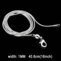 1MM Personality Fashion Silver Plated Snake Bone Chain(Silver length:16 inch)