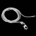 1MM Personality Fashion Silver Plated Snake Bone Chain(Silver length:38 inch)