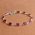 Womens Fashionable Temperamental Ruby Bracelet(Red+silver)