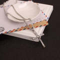 Fashion Rhinestone Cross Pendant Encrypted Box Necklace