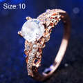 1 Pair Women Fashion Micro-inlaid Zircon Engagement Ring Princess Queen Aristocratic Temperament ...