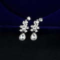 3 in 1 Set Ladies Fashion Prestige Temperament Rhinestone Wreath Necklace Long Earrings Jewelry
