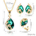 3 in 1 Women Beautiful Peacock Crystal-like Necklace Ring Earrings Jewelry Set