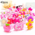40 PCS Children Cute Cartoon Resin Flower Animal Heart Bow-knot Ring, Smooth Surface