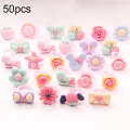 50 PCS Children Cute Cartoon Resin Flower Animal Heart Bow-knot Ring, Frosted Surface