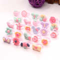 50 PCS Children Cute Cartoon Resin Flower Animal Heart Bow-knot Ring, Frosted Surface
