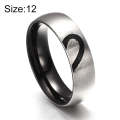 Fashion Rhinestone Love Heart Splice Couples Ring Fine Titanium Steel Ring for Men and Women(Silv...