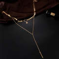 Simple Sexy Handmade Sequins Star Tassels Circle Clavicle Chain Long Pendant Double-layer Chain(G...