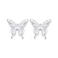 BSE861 Sterling Silver S925 White Gold Plated Butterfly Stud Earrings