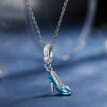SCC2536 S925 Sterling Silver Necklace Pendant Accessories Blue Magic Dance Shoes DIY Bracelet Beads
