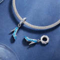 SCC2536 S925 Sterling Silver Necklace Pendant Accessories Blue Magic Dance Shoes DIY Bracelet Beads
