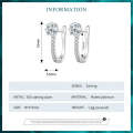 BSE856 Sterling Silver S925 White Gold Plated Simple Zircon Earrings