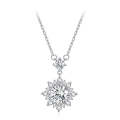 MSN017 Sterling Silver S925 Platinum Plated Zircon Simple Light Luxury Necklace