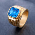 Buy Retro Square Gemstone Carved Dragon Totem Signet Titanium Steel Ring for Men, US Size: 8, Diamete...