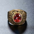 Retro Round Gemstone Carved Soldier Army Military Titanium Steel Ring for Men, US Size: 7, Diamet...