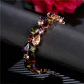 17cm Fashion Mona Lisa Rose Gold Colorful Zircon Bead Bracelets