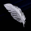 Simple Lady Feather Pattern High-grade Platinum Suits Corsage Brooch