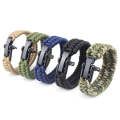 DIY Weave Style Nylon Survival Bracelets with Adjustable Stainless Steel Shackle, Random Color De...
