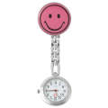 Cute Yellow Smiley Face Style Nurse Quartz Watch with Clip(Pink)