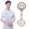Smile Style Portable Alloy Nurse Round Quartz Wristwatch Watch with Pin(White)