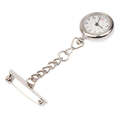 Portable Alloy Nurse Round Quartz Wristwatch Watch with Pin(Silver)