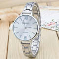 Buy 2 PCS Women Large Dial Stainless Steel Fine Strap Quartz Watch(Silver)