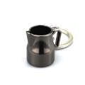 Creative Coffee Appliance Keychain Metal 3D Mini Coffee Pot Pendant, Color:Coffee Pot Black