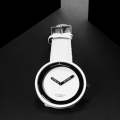 Simple Style Round Dial Matte Leather Strap Quartz Watch for Men / Women(White)