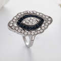 Women Sapphire Rhinestone Engagement Ring, Ring Size:9