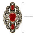 Vintage Ethnic Style Exquisite Carved Inlaid Acrylic Resin Hollow Ring, Ring Size:8(Red)