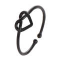 Girl Fashion Cute Simple Heart Hollow Open Adjustable Rings(Black)