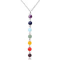 7 Color Natural Stone Beads Pendant Necklace Women Yoga Reiki Healing Balancing Necklaces Charms ...
