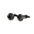French Style Fashion Knot Design Men Cufflinks, Party Suit Shirt Cuff Buttons(Black)
