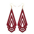 1 Pair Natural Wooden Earrings Geometic Hollow Triangle Personality Simple Fashion Jewelry For Wo...
