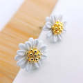 Cute Sweet Fashion Fresh Small Daisy Flower Stud Earrings for Girl, Metal Color:white