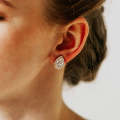 Heart Seed Drop Earrings Zircon Fashion Stud Earrings, Metal Color:gold
