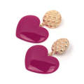Peach Heart Earrings Retro Series Acrylic Stud Earrings for Women(Rose red)
