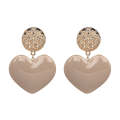 Peach Heart Earrings Retro Series Acrylic Stud Earrings for Women(Light Brown)