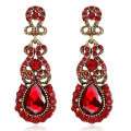 Classic Drop Earrings Exaggerated Atmospheric Alloy Stud Earrings, Metal Color:Red