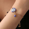 Women Handmade Blue Crystal  Eye Lucky Chains Bracelets(Dark Blue)