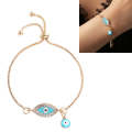 Women Handmade Blue Crystal  Eye Lucky Chains Bracelets(Light Blue)