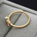 3 PCS Women Fashion Crystal Bowknot Cubic Zirconia Rings(gold)