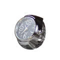 Creative Fashion Alloy Silver Shell Disc Watch Ring(Black)